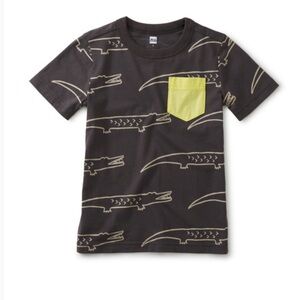 Tea collection Crocodile Print Tee with Yellow Pocket